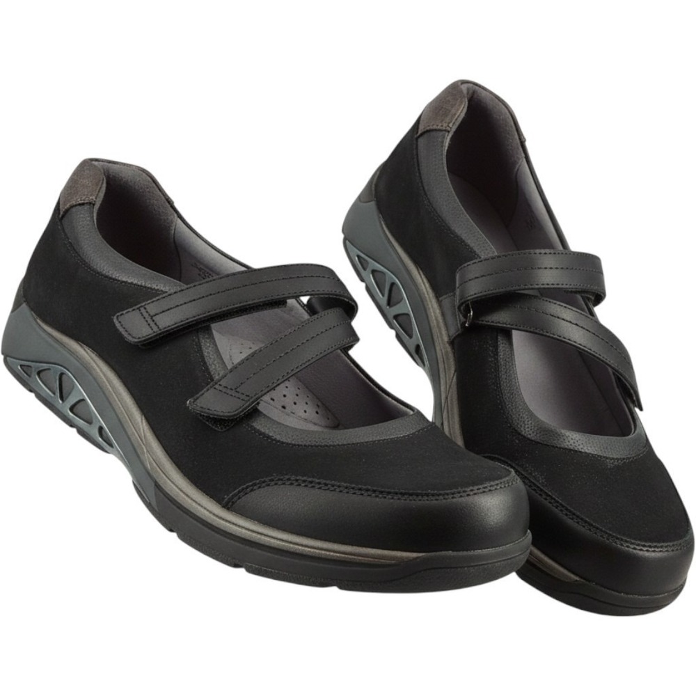 Aravon Revshow Black Leather Suede Double Strap Mary Jane Shoes Size 11